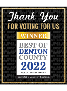 Winner of Best of Denton County, TX 2022