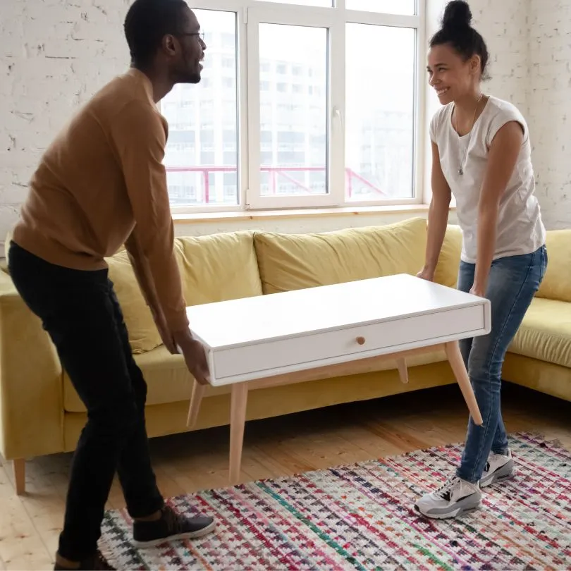 BeforeHardwoodInstallation Couple moving table | The Design House