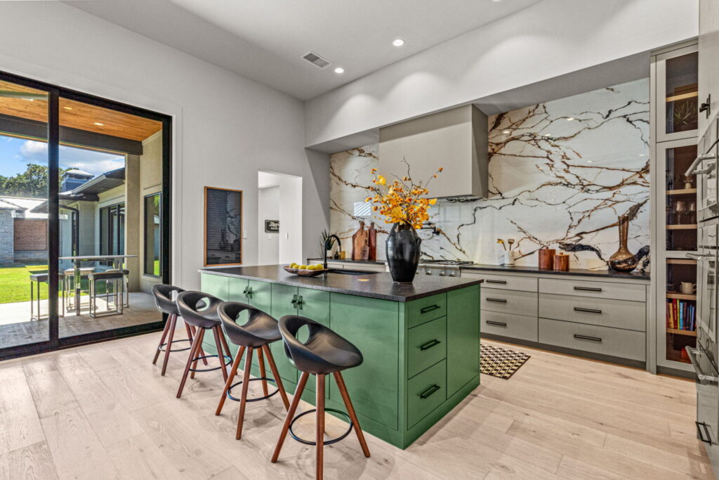 luxury kitchen porcelain slab backsplash wood flooring denton tx.jpg | The Design House