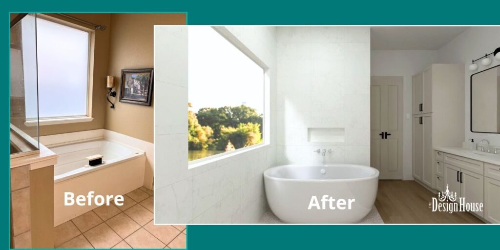 a bathroom renovation in flower mound soaker tub